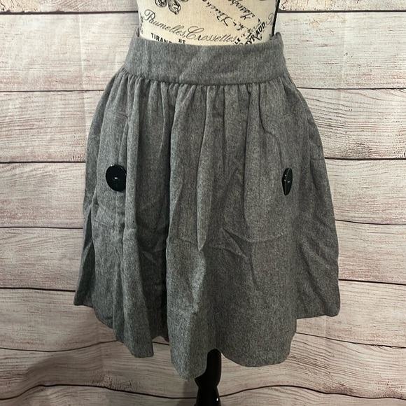 Anthropologie Taikonhu A-line Skirt Wool & Cashmere Button Detail Size 8 Lined - Picture 2 of 10